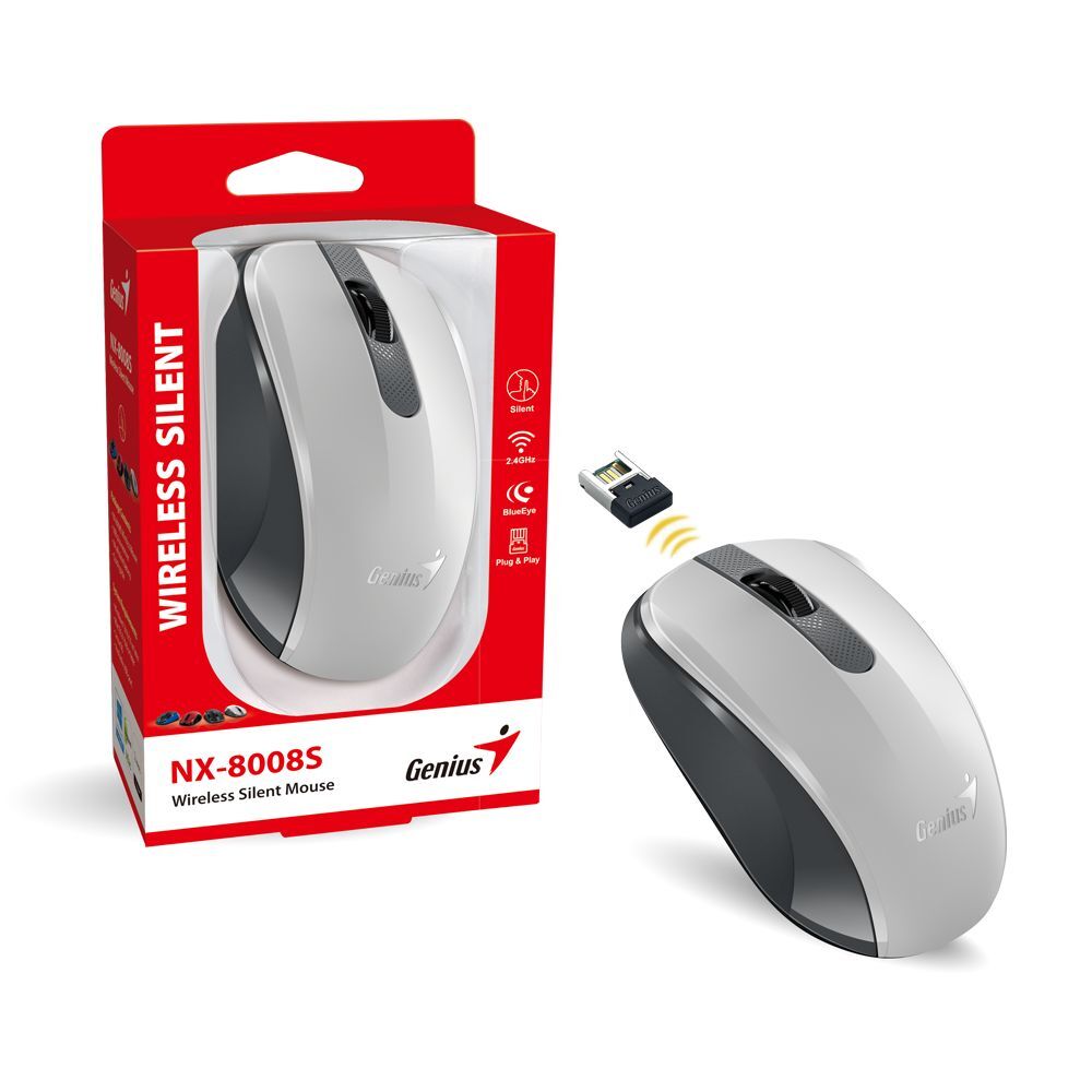 Genius NX-8008S Wireless Silent mouse White/Grey Genius NX-8008S Wireless Silent mouse White/Grey