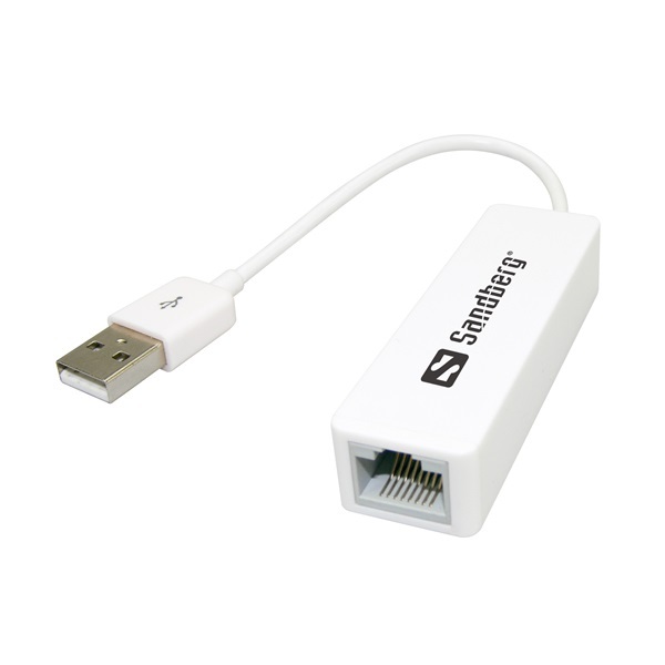 Kábel Átalakító - USB to Network Converter (fehér; USB bemenet - RJ45 kimenet; 10/100Mbps)