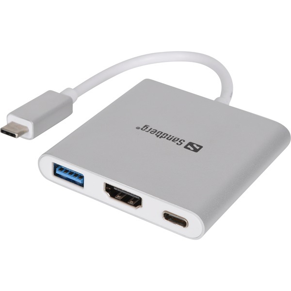 Kábel Átalakító - USB-C Mini Dock HDMI+USB (ezüst; USB-C bemenet; HDMI+USB3.0+USB-C power kimenet) Kábel Átalakító - USB-C Mini Dock HDMI+USB (ezüst; USB-C bemenet; HDMI+USB3.0+USB-C power kimenet)