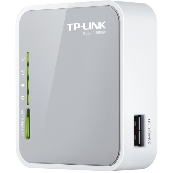 Router WiFi N 3G - TL-MR3020 (150Mbps 2,4GHz; 4port 100Mbps; USB, UMTS/HSPA/EVDO modem komp.) Router WiFi N 3G - TL-MR3020 (150Mbps 2,4GHz; 4port 100Mbps; USB, UMTS/HSPA/EVDO modem komp.)